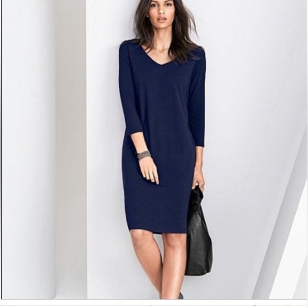 Eileen Fisher Jersey V Neck Dress size Small